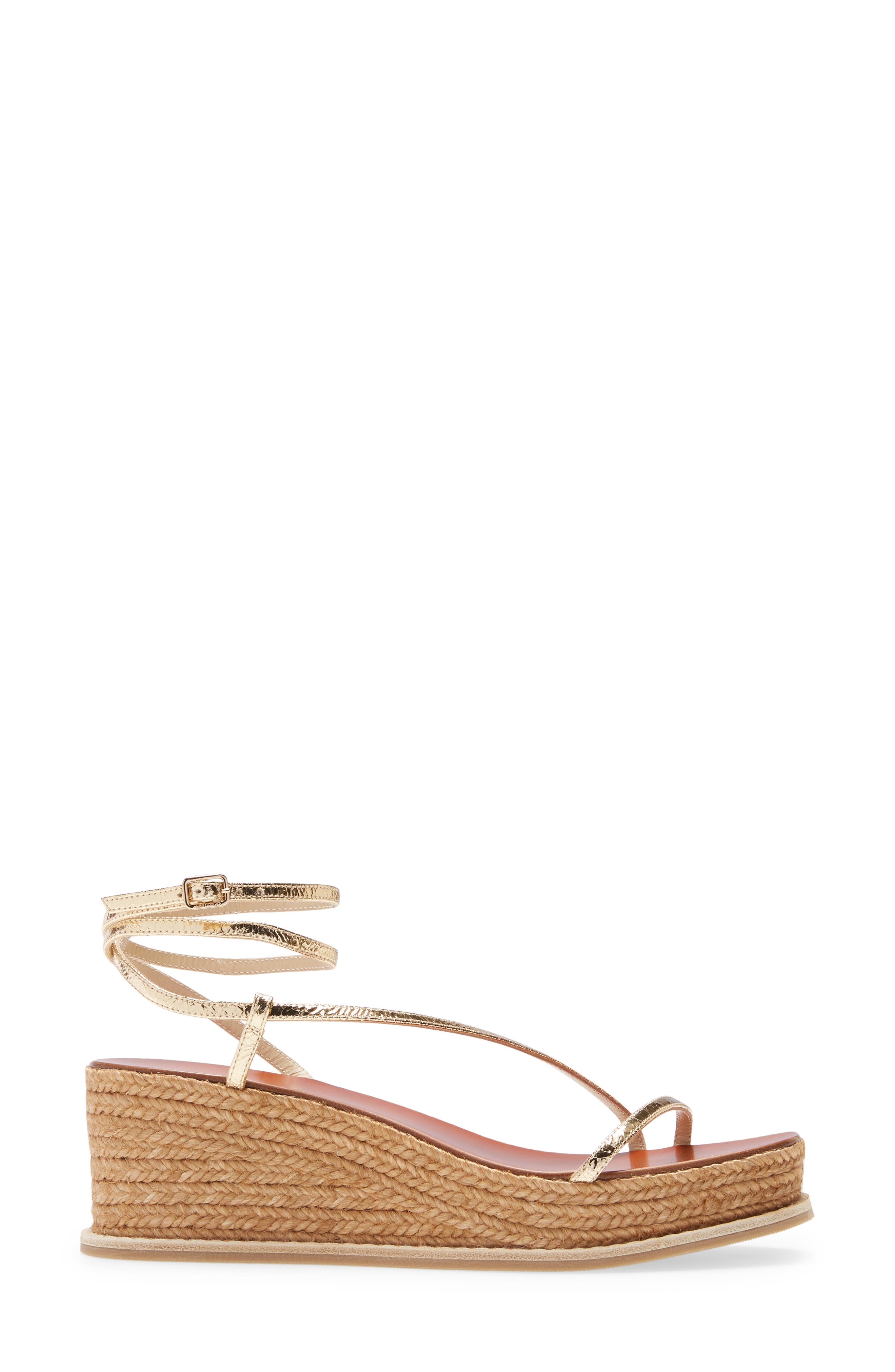 Jimmy Choo Drive Ankle Strap Espadrille Sandal, Alternate, color, Gold