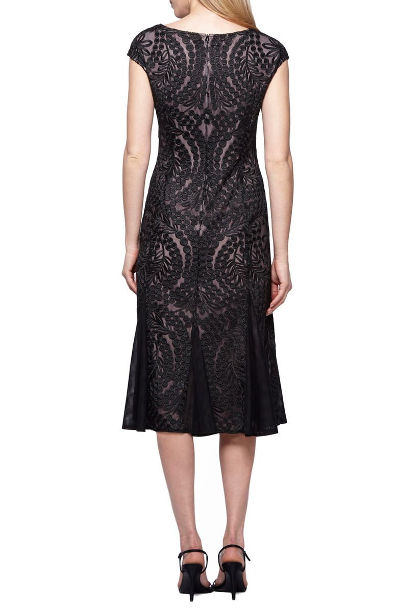Alex Evenings Embroidered Tulle Midi Dress, Alternate, color,