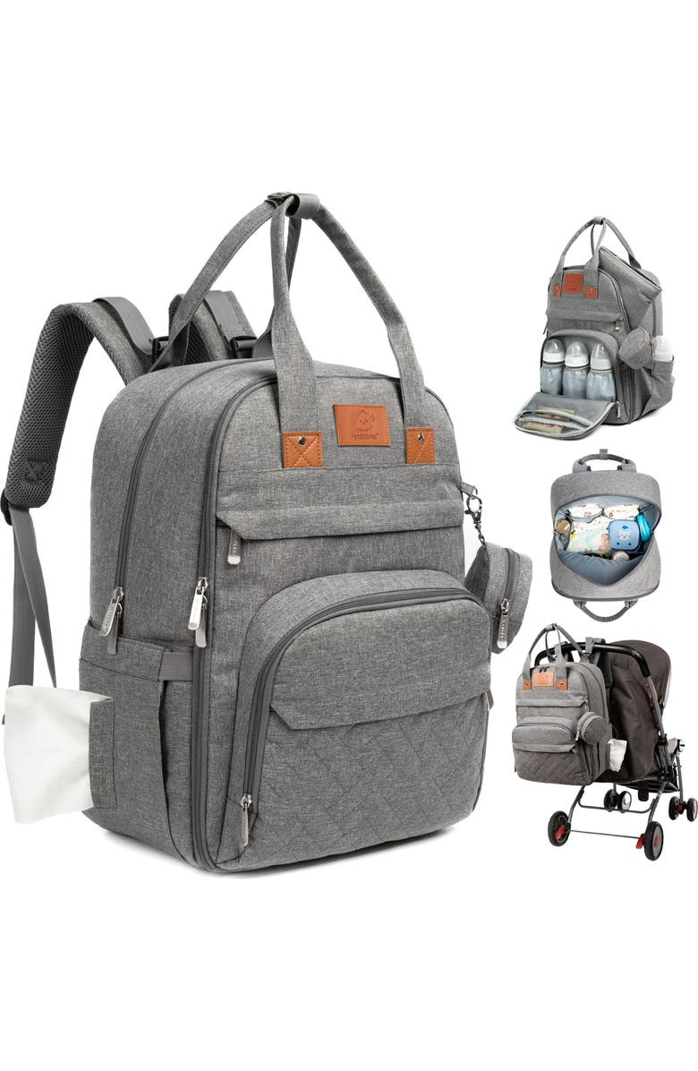 KeaBabies Rove Diaper Bag, Main, color, Classic Gray