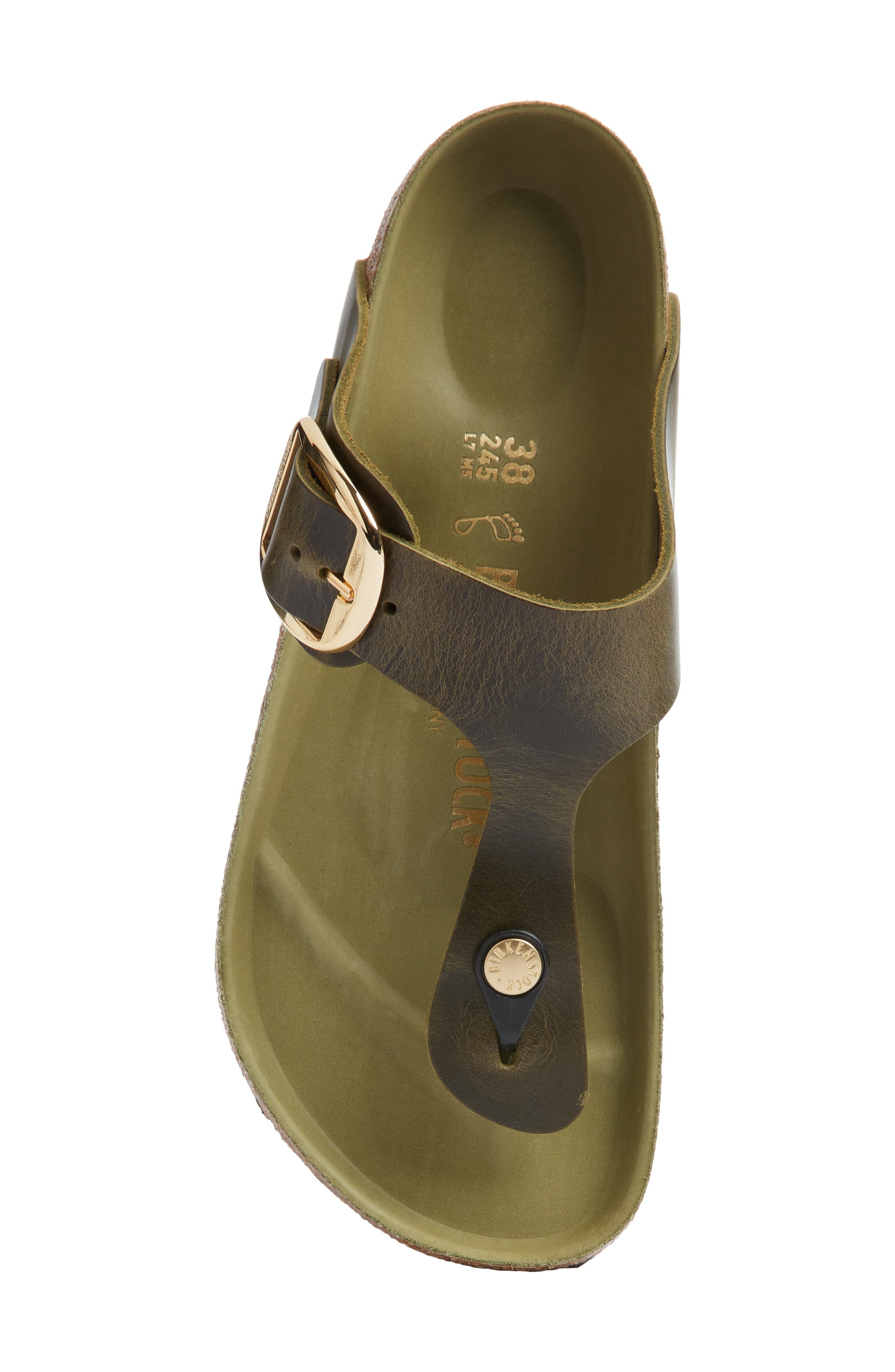 Birkenstock Gizeh Big Buckle Slide Sandal, Alternate, color, Green