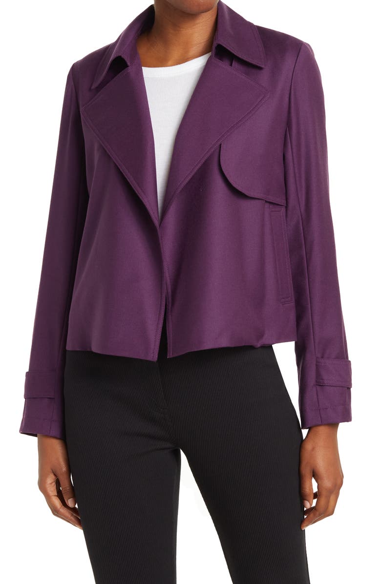 Theory Menefer Wool Flannel Trench Jacket, Main, color, 