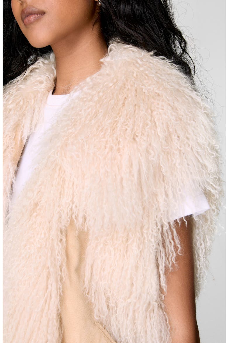 Genuine Shearling Vest, Alternate, color, BEIGE