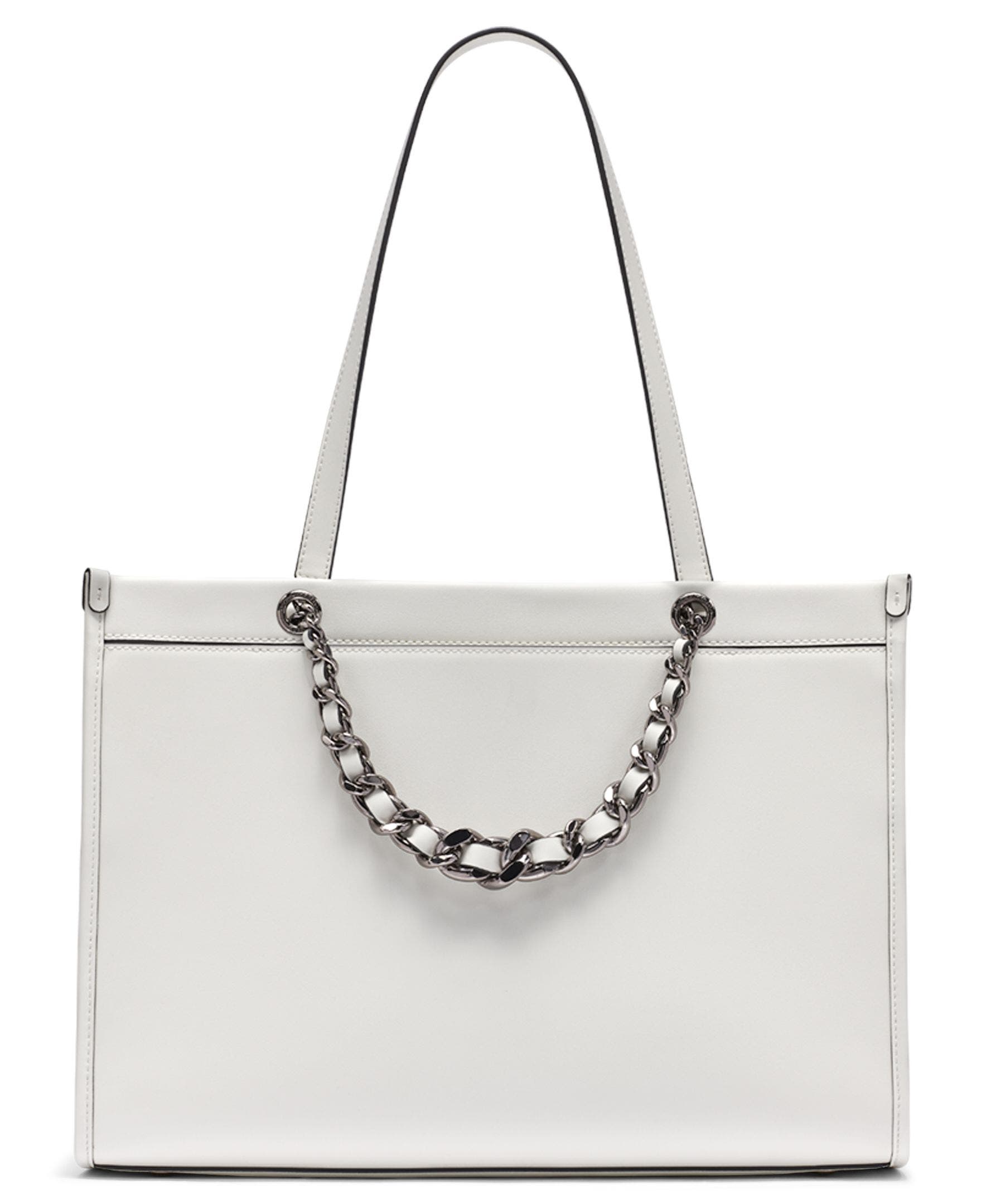 KARL LAGERFELD PARIS Savoie Floral Emboridery Tote, Alternate, color, White Multi