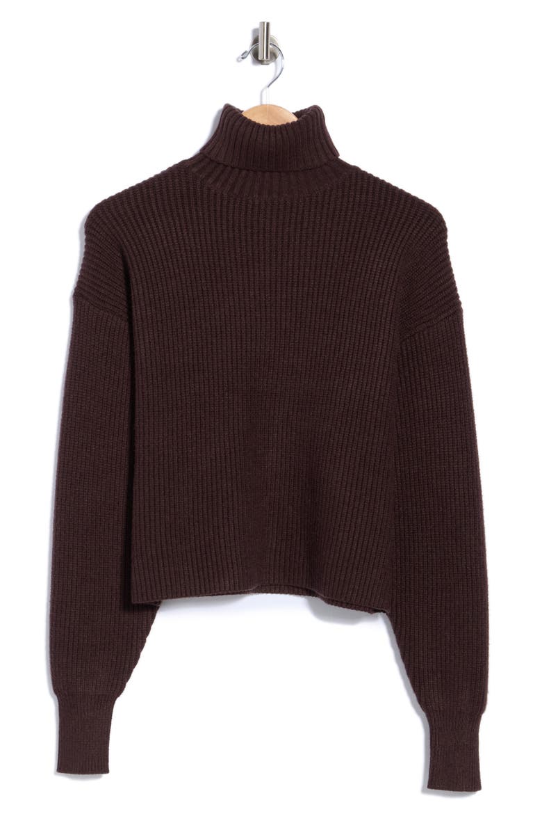 Cozy Rib Turtleneck Sweater, Main, color, BARK