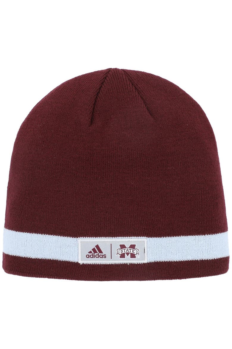 Men's adidas Maroon Mississippi State Bulldogs Wordmark Beanie, Alternate, color, Maroon