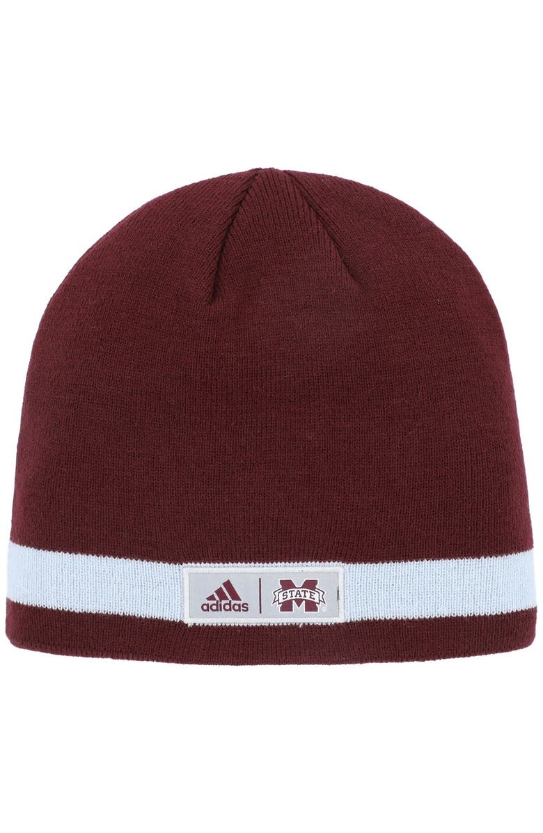 adidas Men's adidas Maroon Mississippi State Bulldogs Wordmark Beanie, Alternate, color, Maroon