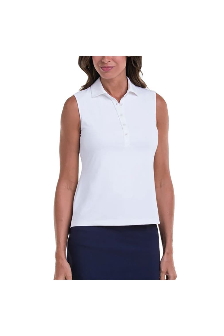 Fairway and Greene Charlotte Sleeveless Womens Golf Polo, Main, color, White