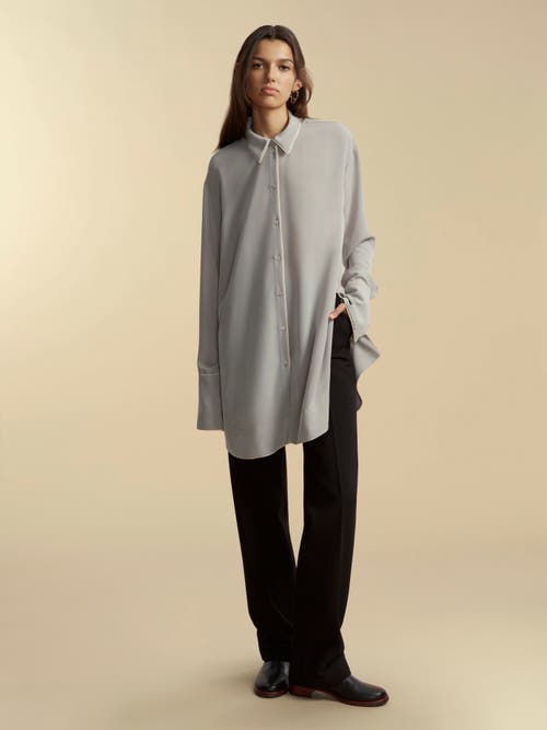 Marina Moscone Alex Shirt With Piping In Seafoam