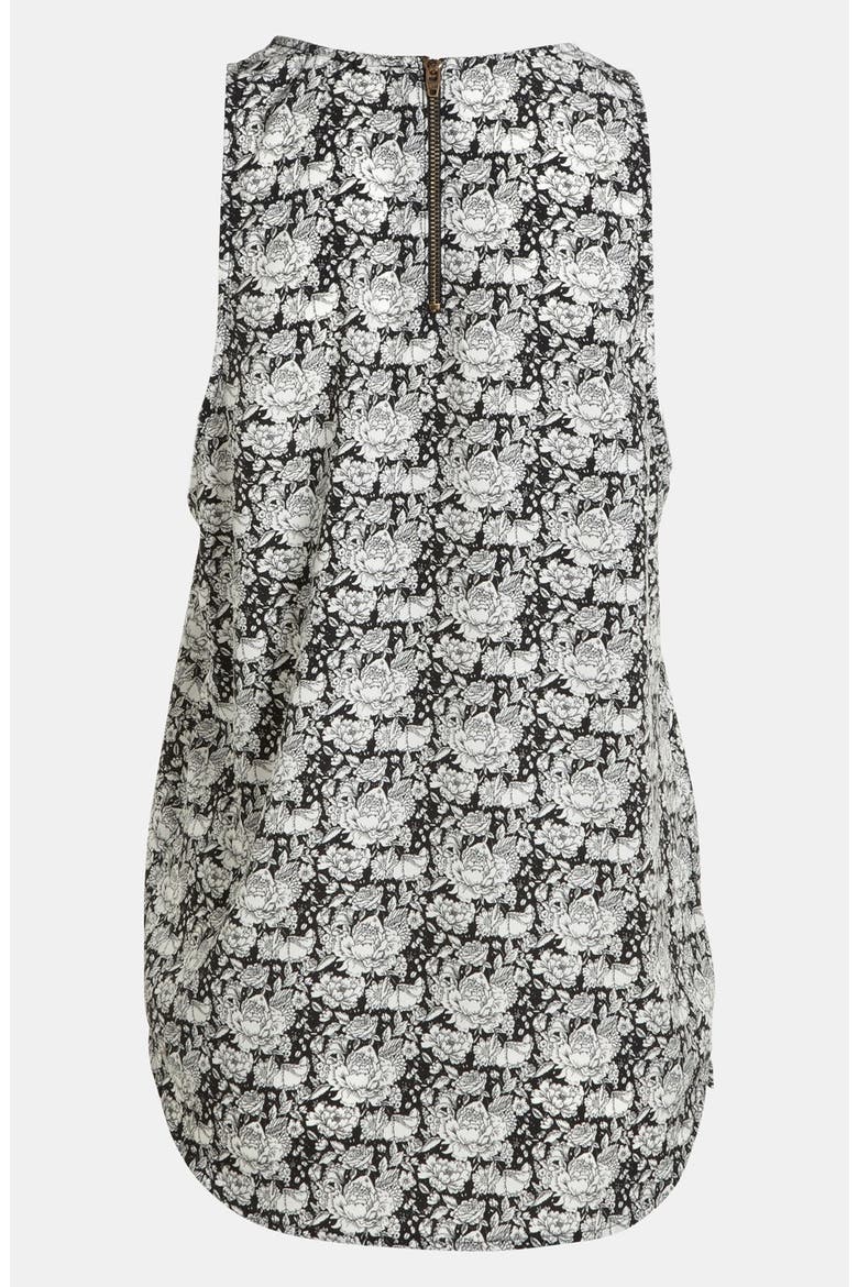 Contrast Tank, Alternate, color, BLACK/ WHITE FLORAL PRINT