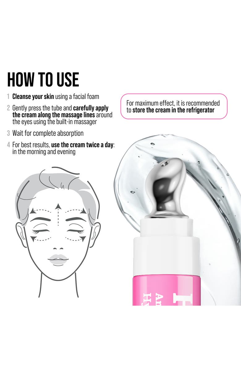 7DAYS Eye Cream with Hyaluronic acid for Hydrated, Brighter Looking Skin with Cooling Metal Applicator, Alternate, color, Clear