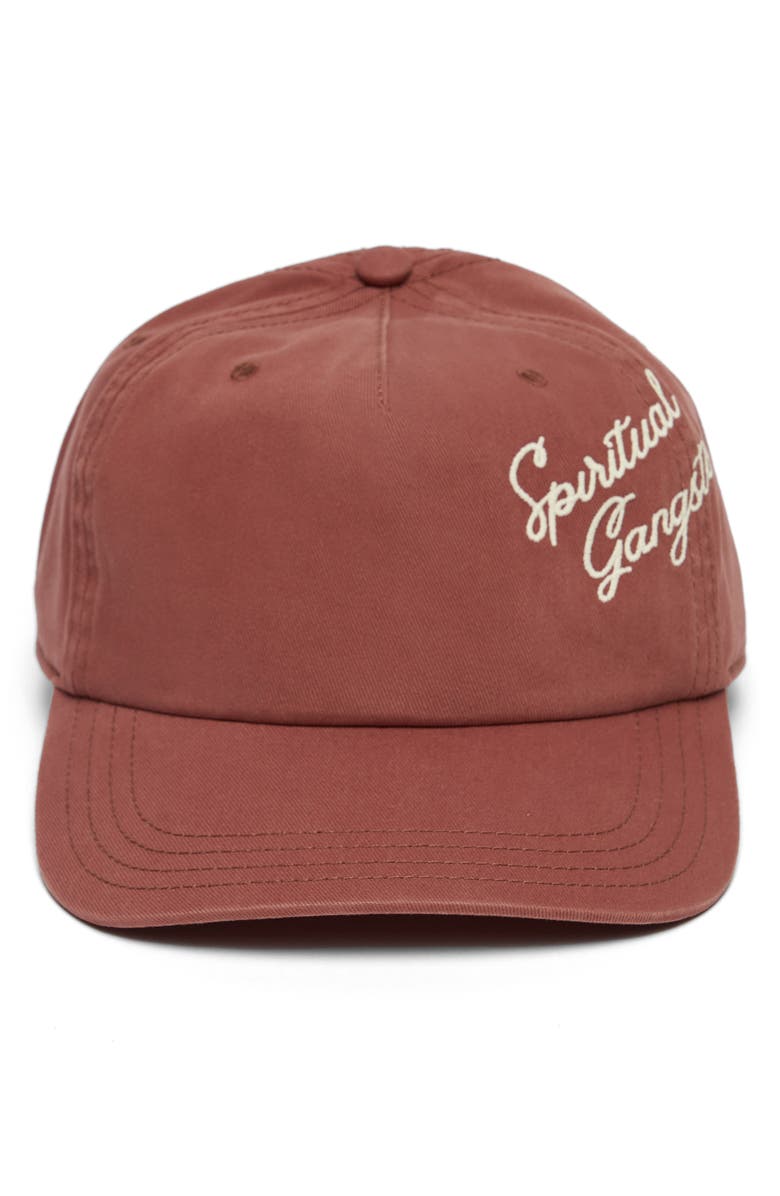 Spiritual Gangster Logo Script Dad Cap, Alternate, color, Canyon