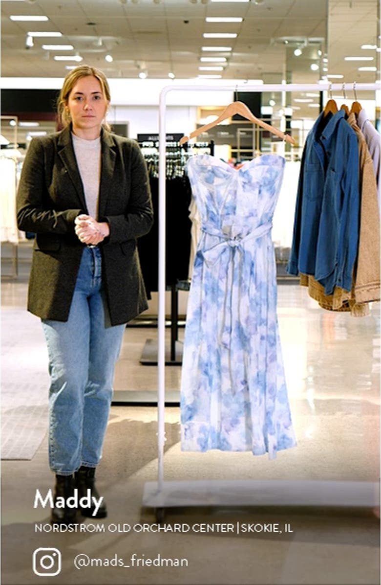 Vibrant Tie Dye Strapless Corset Dress, sales video thumbnail