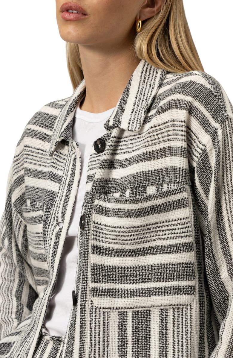 Sanctuary Shoreside Stripe Cotton Jacket, Alternate, color, Atlantic Stripe