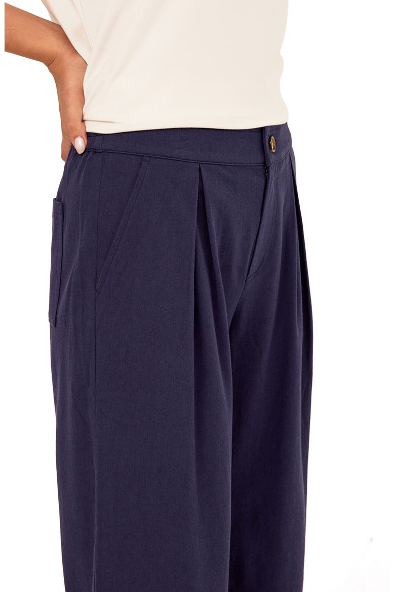 Mikki Pleated Stretch Twill Crop Pants, Alternate, color, STARGAZER