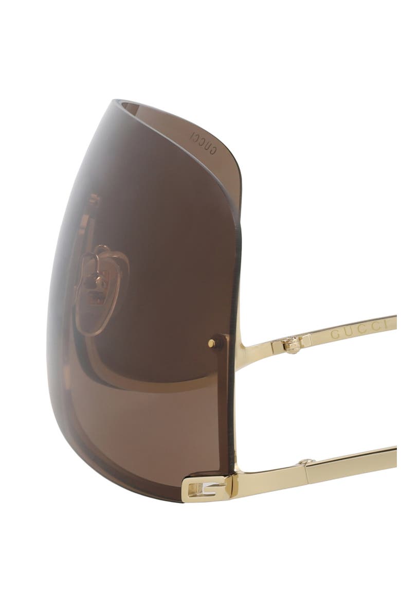99mm Shield Sunglasses, Alternate, color, GOLD GOLD BROWN