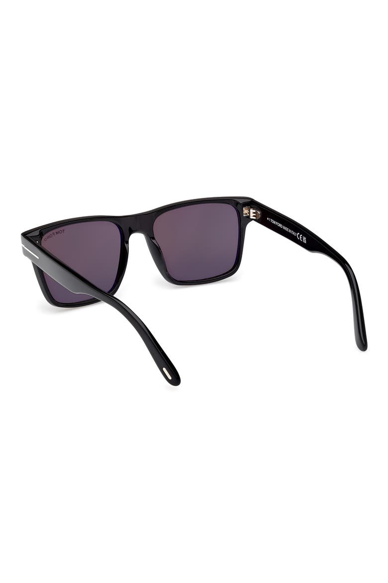 Calder 55mm Square Sunglasses (Nordstrom Exclusive), Alternate, color, SHINY BLACK ECO / SMOKE LENSES