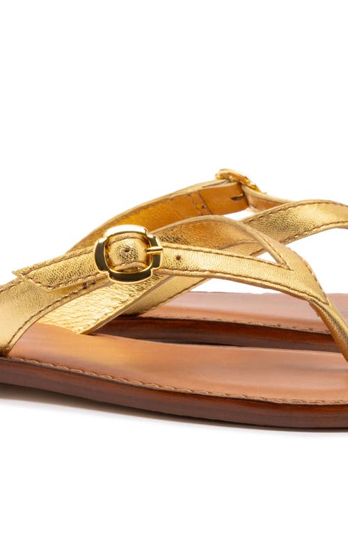 Larroude Larroudé Mary Kate Flat Sandal In Gold
