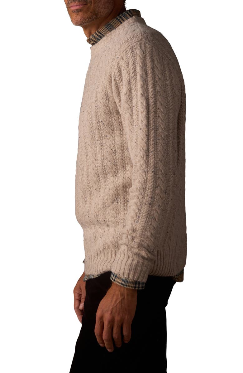The Normal Brand Kennedy Cable Knit Wool Blend Crewneck Sweater, Alternate, color, Stone