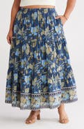 Treasure & Bond Print Tiered Maxi Skirt