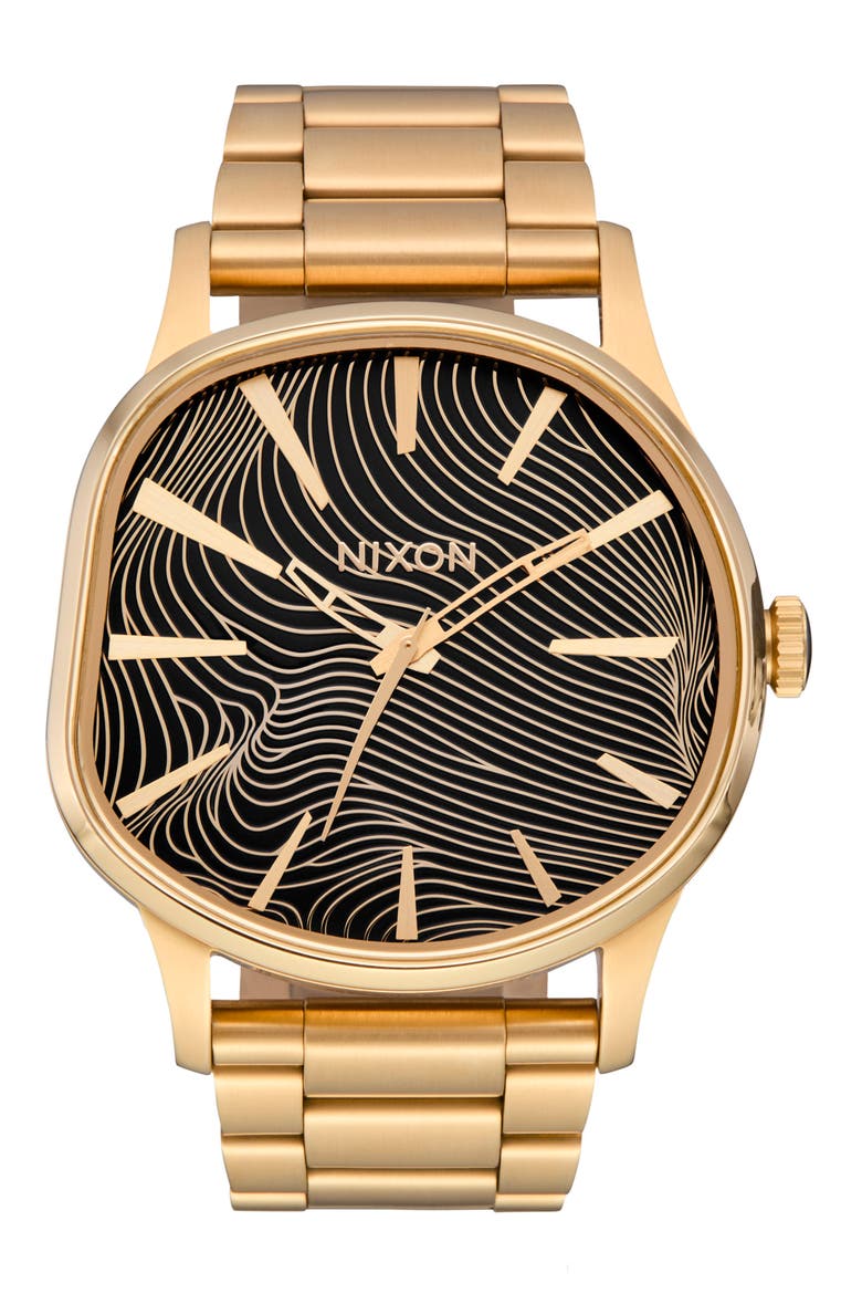 Sentry 4th Dimension Wobble Bracelet Watch, 42mm, Main, color, 4TH DIM GOLD/ BLACK