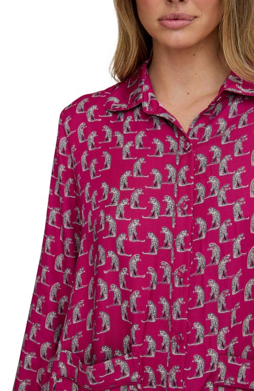 Lily And Lionel London Evie Long Sleeve Print Pajama Set In Pink