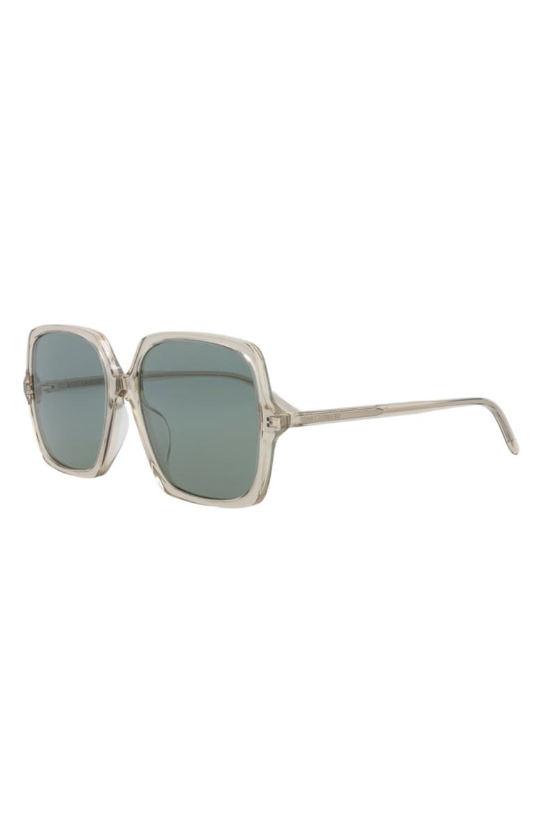 Saint Laurent 57mm Square Sunglasses, Alternate, color, Beige Beige Green