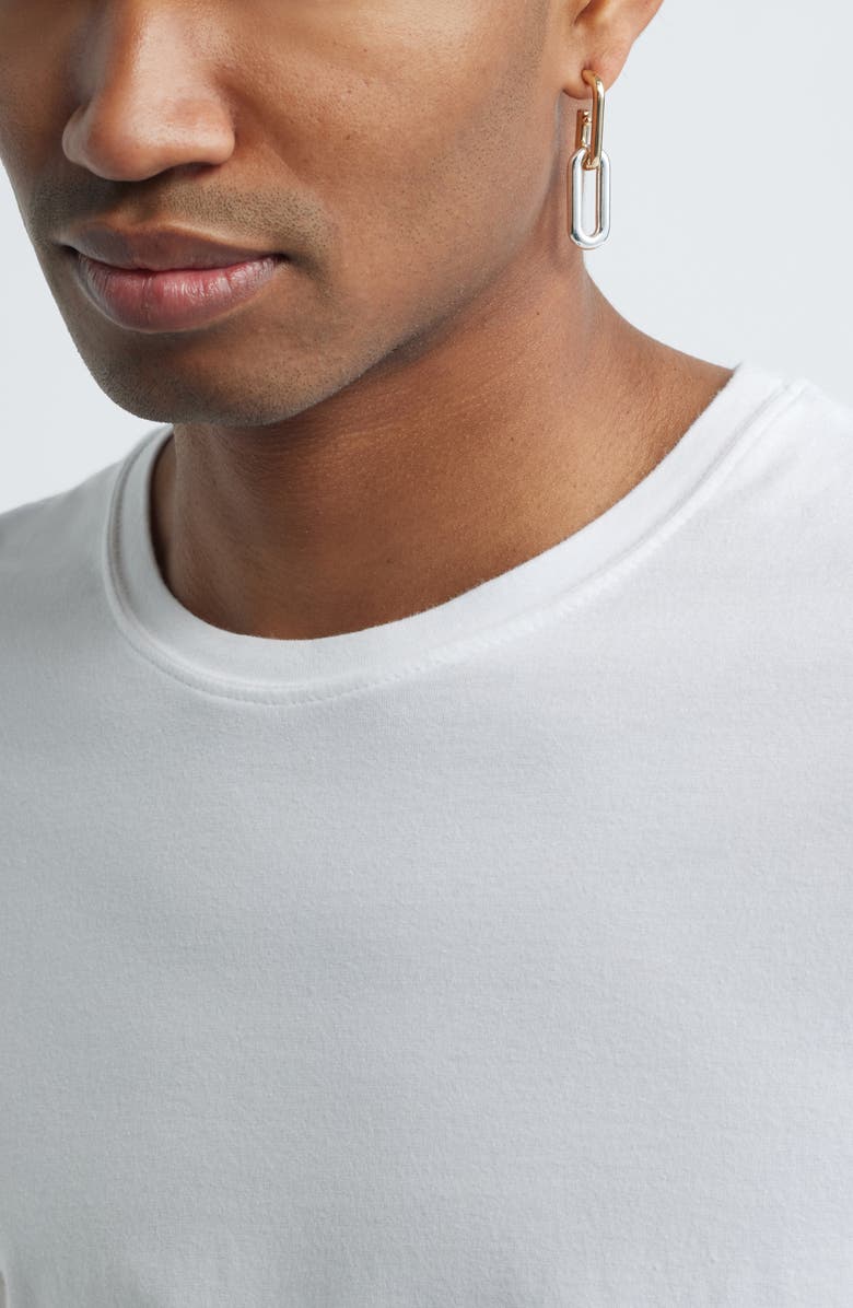 Open Edit Oval Link Drop Earrings, Alternate, color, Silver- Gold