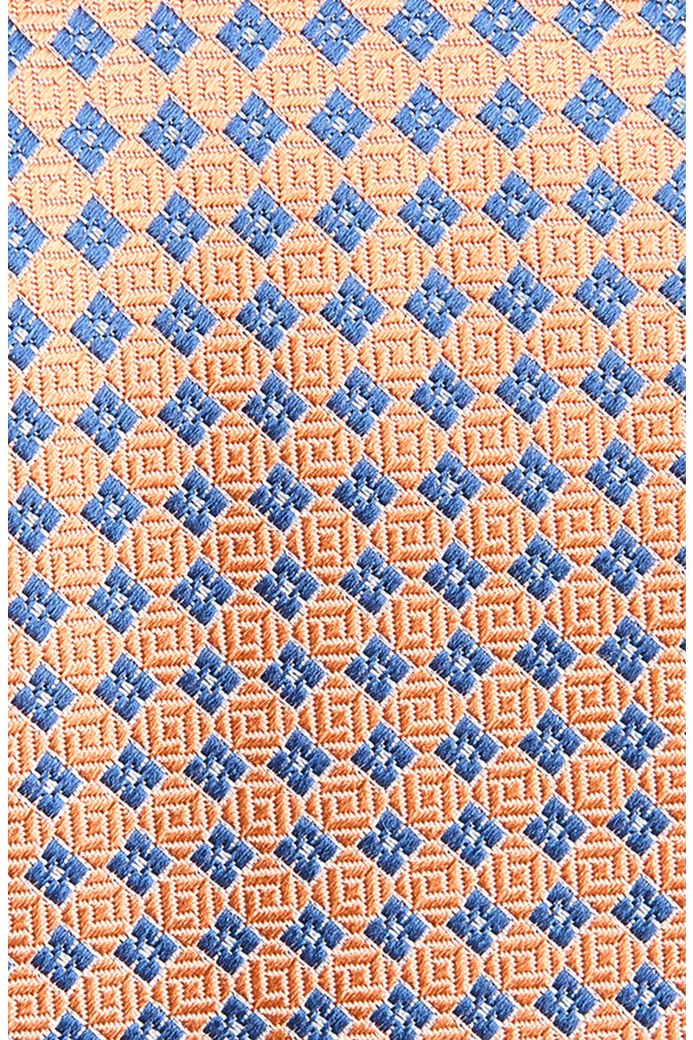 Neat Diamond Silk Jacquard Tie, Alternate, color, ORANGE