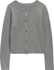 Freshman Kids' Cropped Rib Cardigan