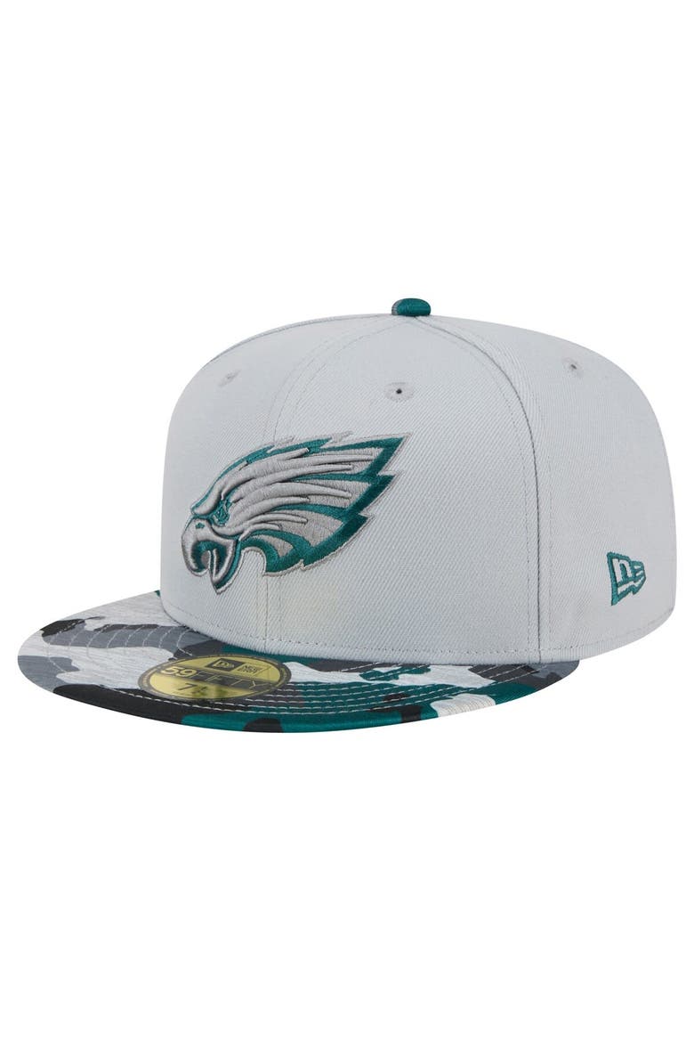 Men's New Era Gray Philadelphia Eagles Active Camo 59FIFTY Fitted Hat, Alternate, color, Gray