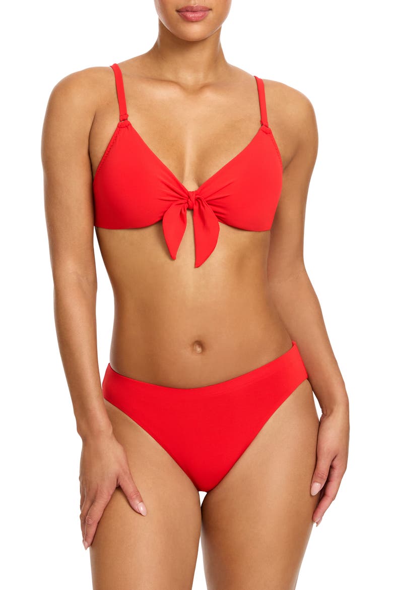 Ava Underwire Triangle Bikini Top, Alternate, color, FIERY RED