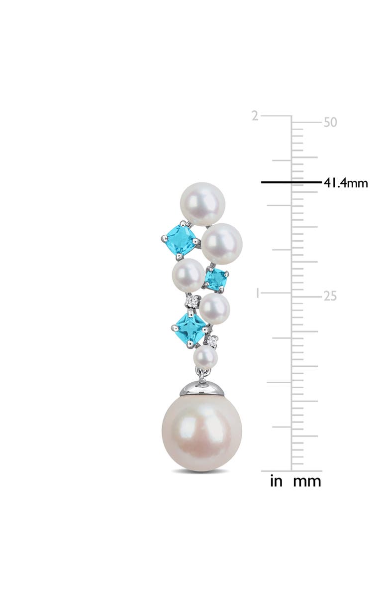 Julianna B. Pearl, Topaz & Diamond Cluster Drop Earrings, Alternate, color, Topaz