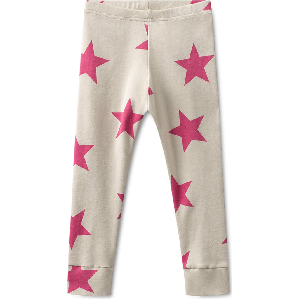 Nununu Kids' Star Cotton Leggings In Smokey Natural Pink