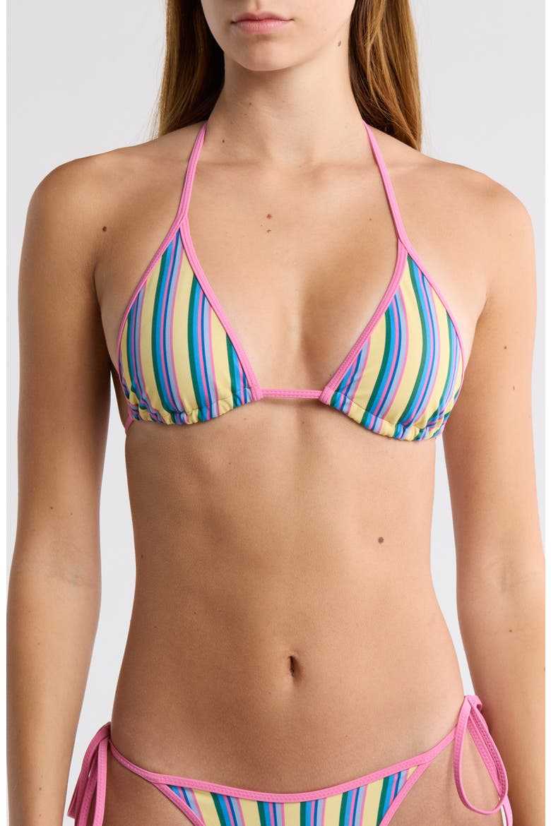 Corinne Triangle Bikini Top, Main, color, BLUE STRIPE