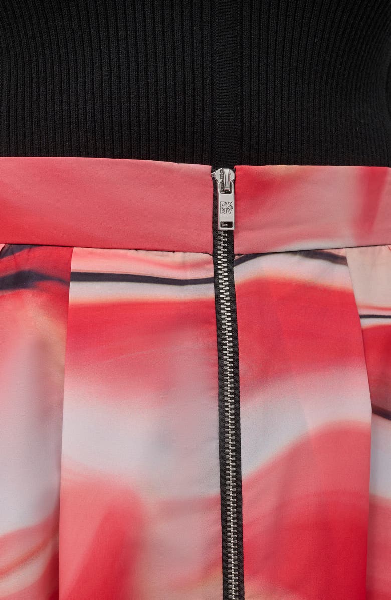DKNY Front Zip Abstract Print Skirt, Alternate, color, 