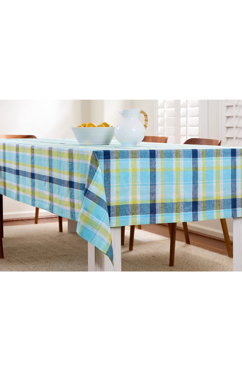 Solino Home Linen Tablecloth - Summer Madras Plaid, Alternate, color, 
