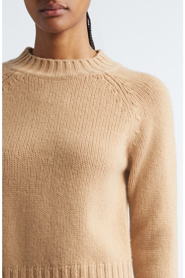 Raglan Sleeve Cashmere Sweater, Alternate, color, SADDLE