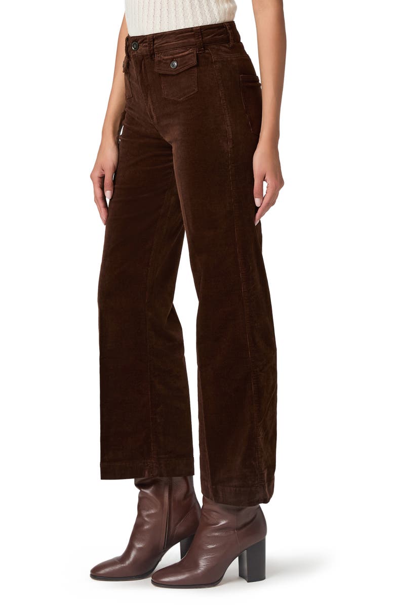 PAIGE Leenah Patch Pocket Ankle Wide Leg Corduroy Pants, Alternate, color, Chicory Coffee
