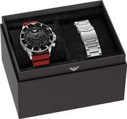 Emporio Armani World Explorer Solar Chronograph Bracelet Watch Set, 43mm