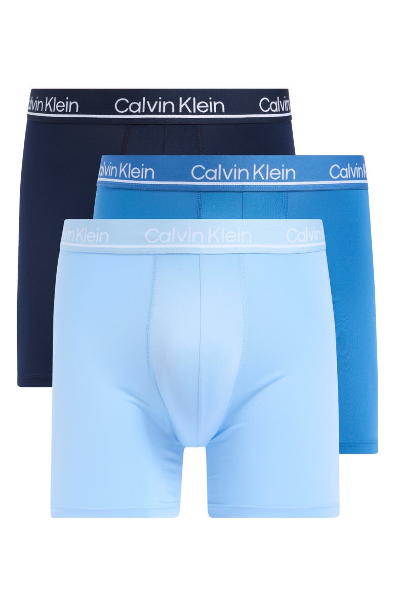 Calvin Klein Micro Plush 3-Pack Boxer Briefs, Main, color, Shoreline