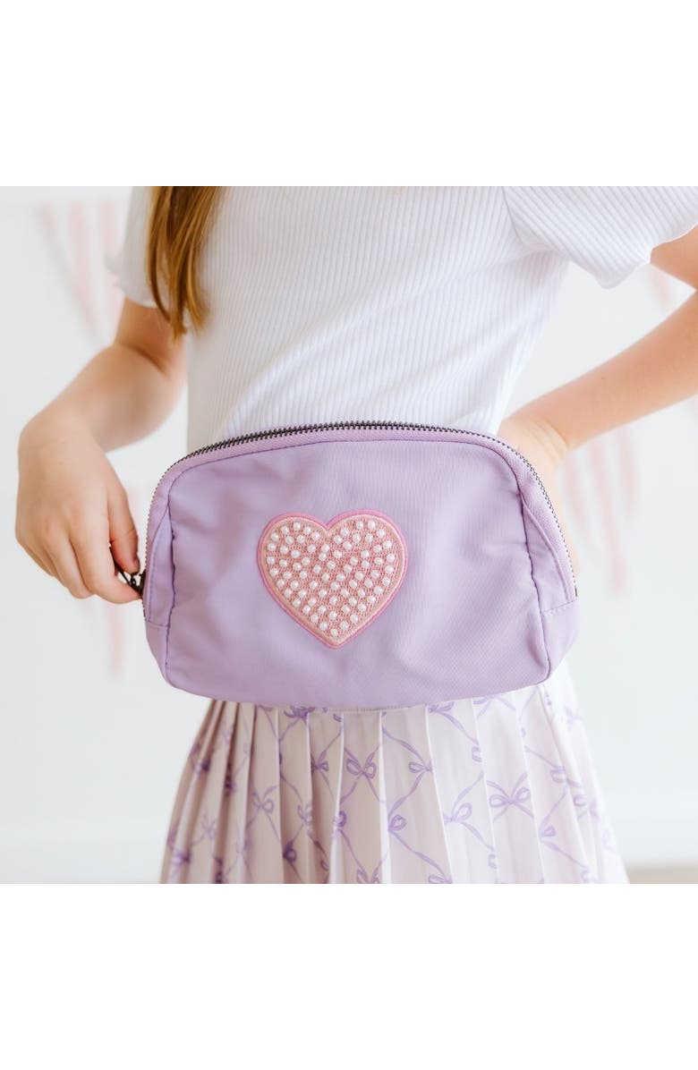 Sweet Wink Pearl Heart Patch Belt Bag, Alternate, color, Lavender