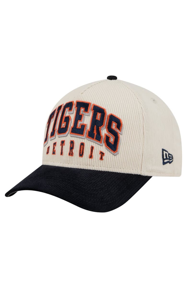 New Era Men's New Era  Cream/Navy Detroit Tigers Sided Corduroy 9FORTY A-Frame Adjustable Hat, Alternate, color, Cream