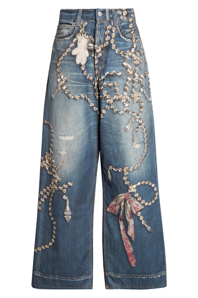 Gender Inclusive 1981 Loose Fit Trompe l'Oeil Jeans, Alternate, color, MID BLUE
