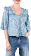 Billy T Happy Allie Floral Cotton Blend Button-Up Shirt