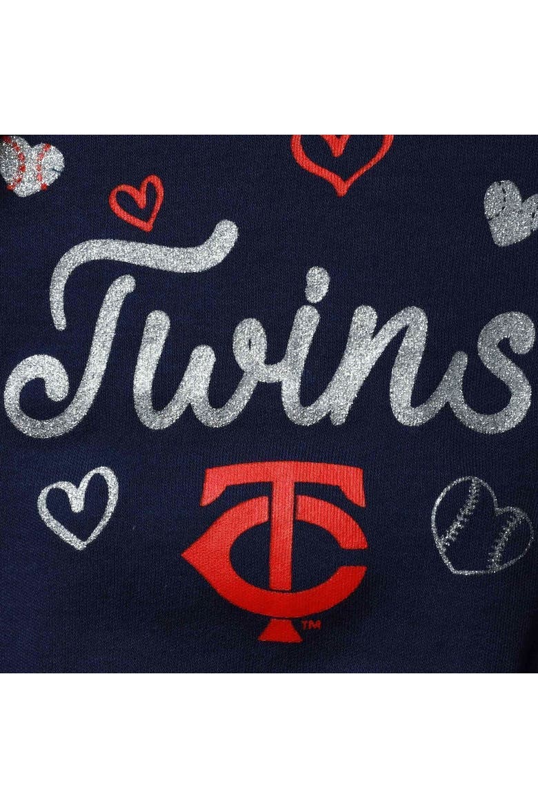 Girls Newborn & Infant Navy Minnesota Twins 3-Piece Home Plate Bodysuit Bib & Booties Set, Alternate, color, Navy
