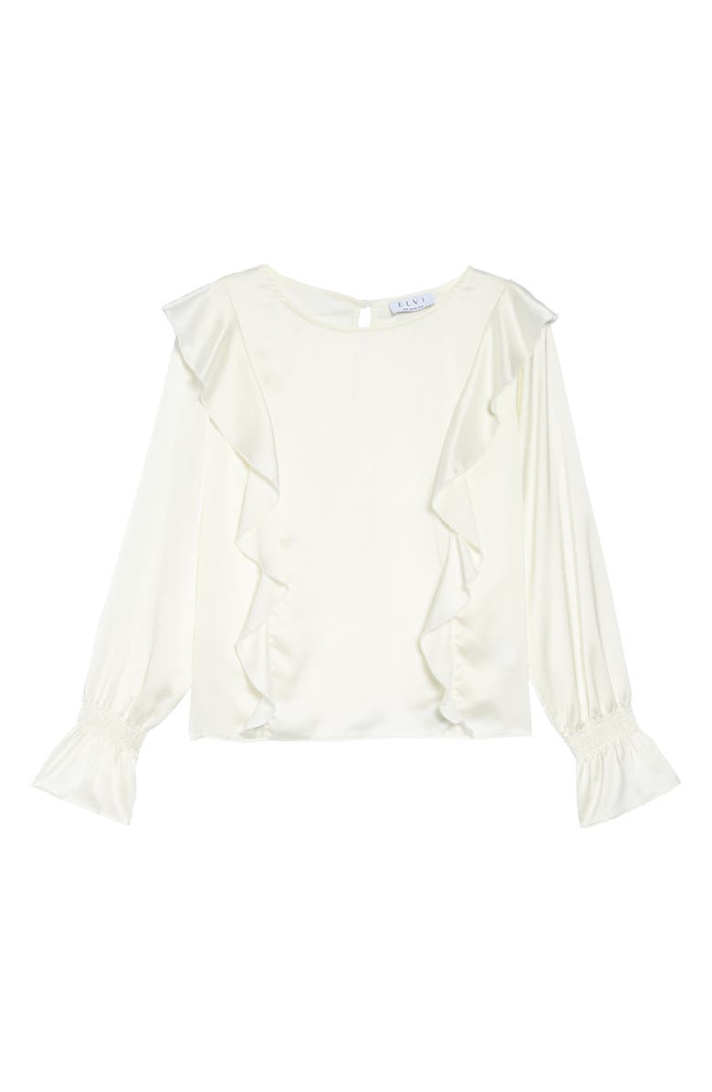 ELVI Satin Ruffle Top, Alternate, color, 