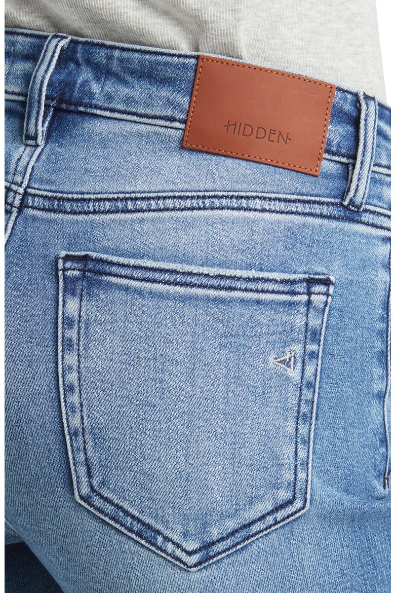 Distressed Straight Leg Jeans, Alternate, color, MEDIUM DARK WASH