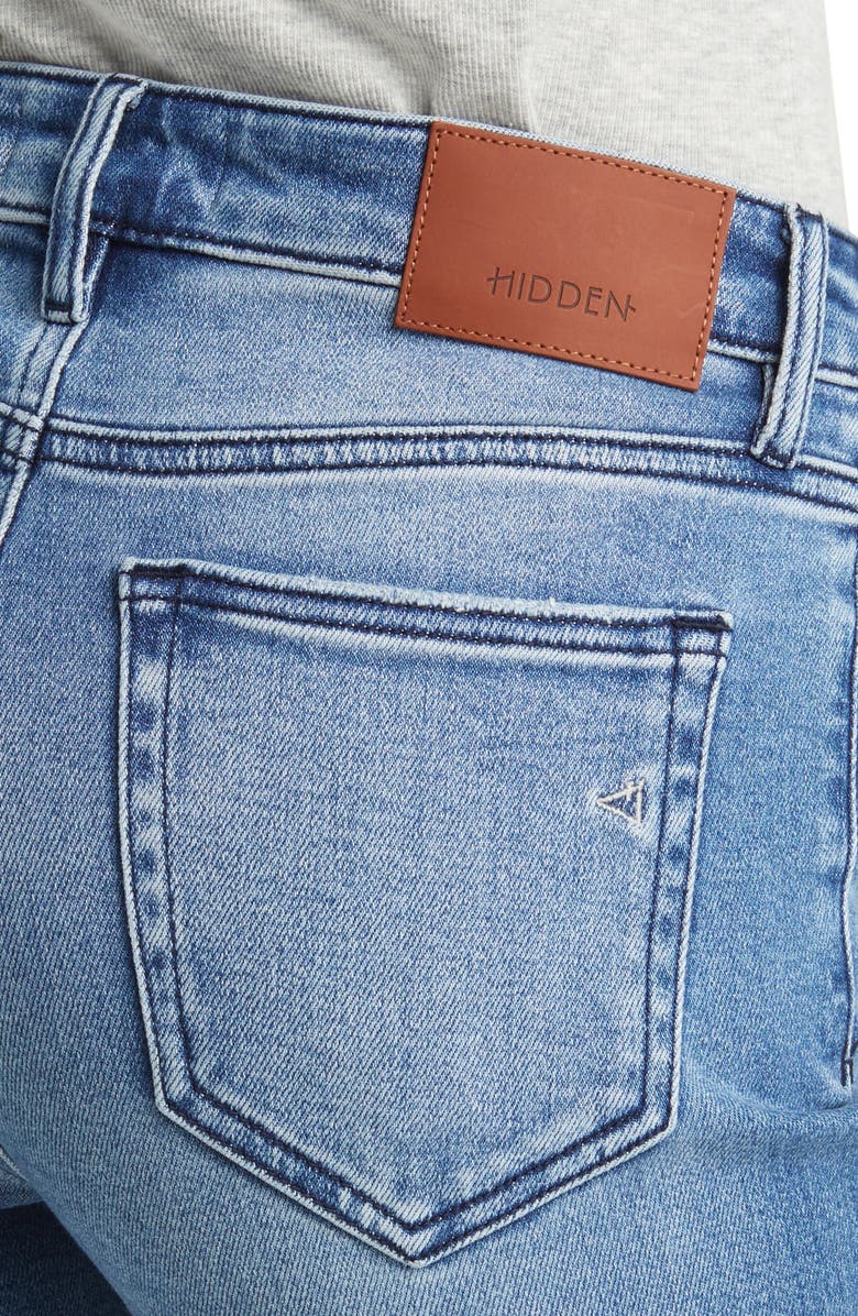 HIDDEN JEANS Distressed Straight Leg Jeans, Alternate, color, Medium Dark Wash