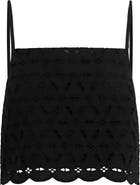 Favorite Daughter The Pretty Please Eyelet Embroidered Cotton Crop Camisole