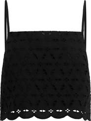 Favorite Daughter The Pretty Please Eyelet Embroidered Cotton Crop Camisole